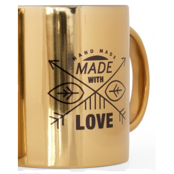 Kubek złoty błyszczący z TWOIM NADRUKIEM